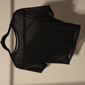 SHEIN Black Mesh Crop Top